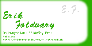 erik foldvary business card