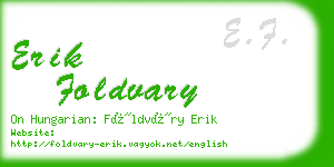 erik foldvary business card